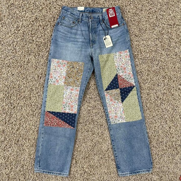 Levi's® Premium 501® 150th Anniversary ‘90s Patchwork Women's Jeans, Size 27x30 - Picture 2 of 16